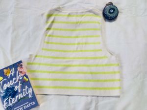 Striped Cropped Knit Tank Top