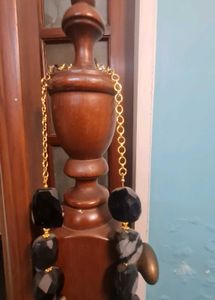 Chunky Black Stone Statement Necklace
