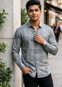 Stylish Men's Printed Button-Down Shirt