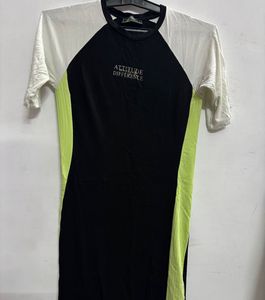 Stylish Color Block T shirt Dress