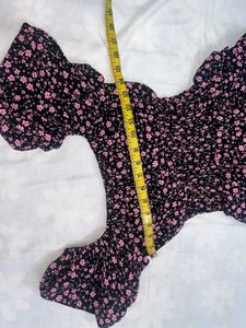 Lolita black floral ditsy print dress