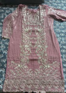 Embroidered Mauve Kurta set