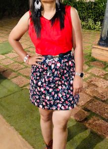 Red And Blue Stylish Mini Dress For Your Party