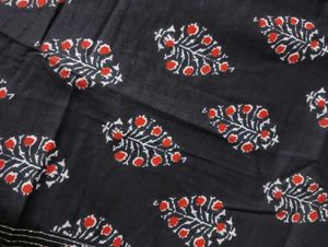 Women's Black Block Print Kurti