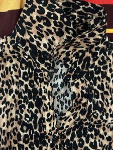 Leopard Print Button-Up top with Belt