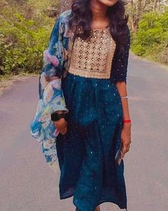 Navy blue kurta set