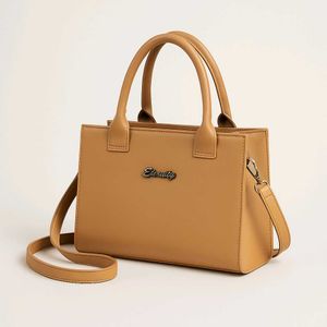 Tan Leather Top Handle Bag