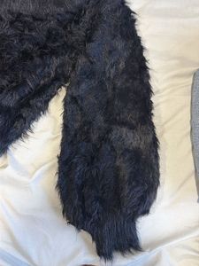 Black Fuzzy Off-Shoulder Sweater
