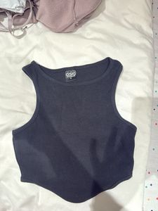 Black Cropped Tank Top