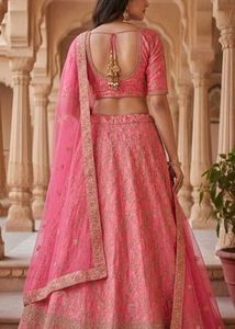 Pink Embroidered Lehenga Choli Set