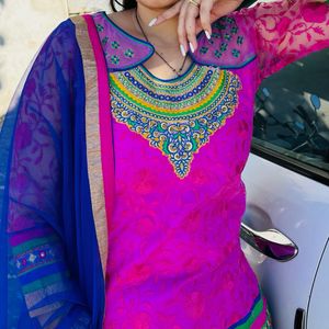 Pink Embroidered Kurta set