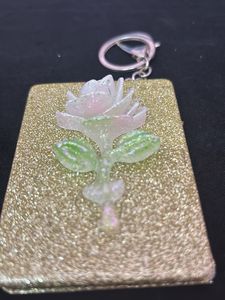 Sparkly Rose Keychain Charm