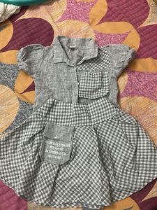 Cute Grey Gingham Dress
