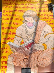 Handmade Ram Naam Hanuman Ji Painting | Acrylic &