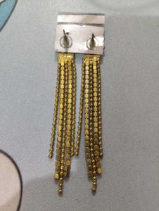 Dazzling Gold Tassel Earrings