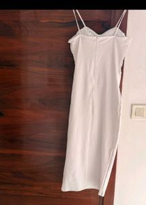 Chic White Corset Midi Dress
