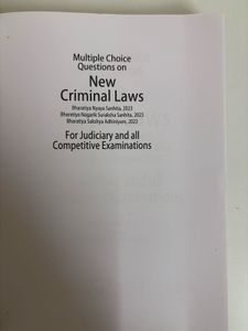 MCQs on New Criminal Laws – for Judiciary and AIBE