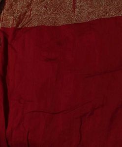 Red Saree with Golden Border