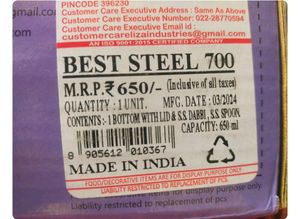 Pack Of 3 Stainless Steel Lunch Box...♥️