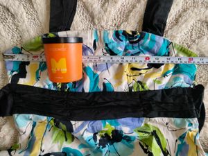 Floral Print Mini Dress with Black Accents