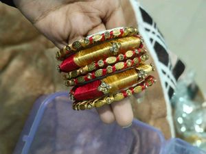 Red & Gold Bangle Set