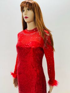 Sparkling Red Sequin Dress