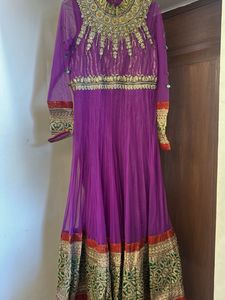 Stunning Purple Anarkali suit