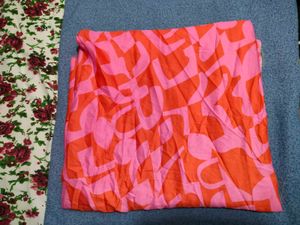 Vibrant Pink &amp; Orange Printed Fabric