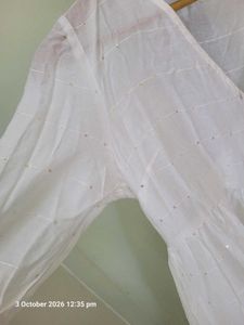 Elegant White Cotton Gown