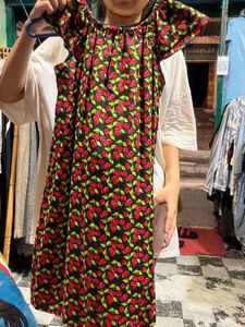 Cherry Print Off-Shoulder Dress