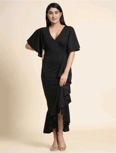 Elegant Black Wrap Dress