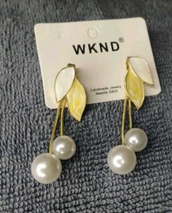 Western Party Wear  White Drop Pearl Earrings....