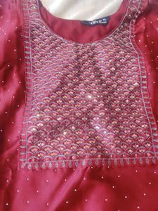 Maroon Sequined Kurta
