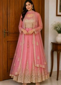 Beautiful Pink & Gold Lehenga Choli