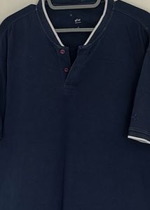 Ether Mandarin Collar Polo Tshirt
