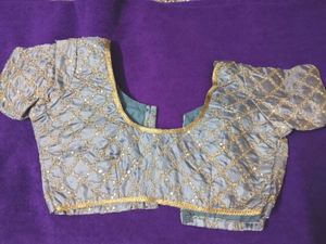 Elegant Grey Embroidered Blouse