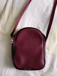 Burgundy Eiffel Tower Crossbody Bag
