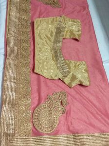 Designer saree with stitched blouse