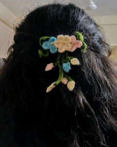 Handmade Crochet Flower Hair Clip
