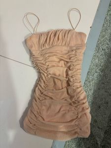 Ruched Spaghetti Strap Mini Dress