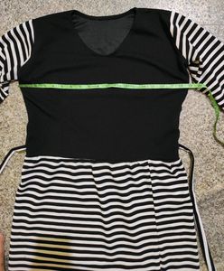 Stripped Slit Dress