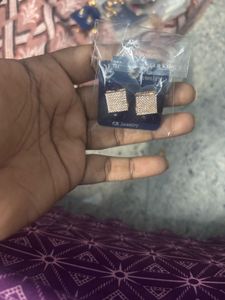 Sparkling Square CZ Stud Earrings combo 3
