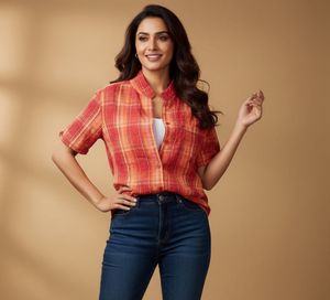 Plaid Button-Up Top