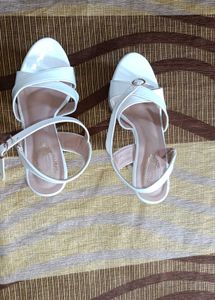 White Platform Stiletto Sandals