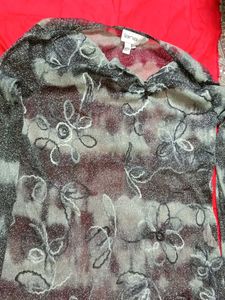 Sparkling Floral Sheer Tunic