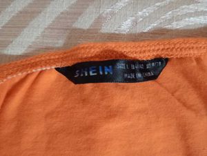 Orange Tie-Front Crop Top