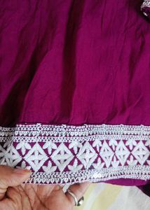 Purple Kurta Set Embroidery with dupatta