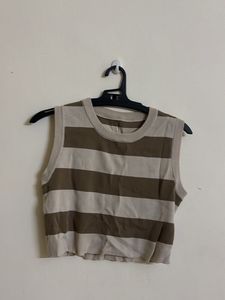 Striped Sleeveless Knit Top