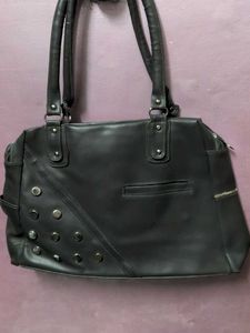 Black Handbag with Studded Detail