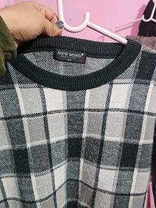 Plaid Knit Italian Sweater